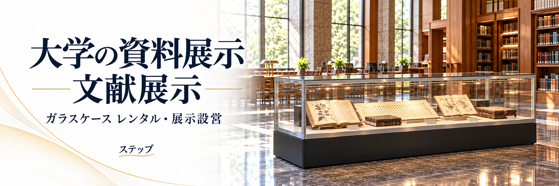 大学の資料展示・文献展示 スマホ